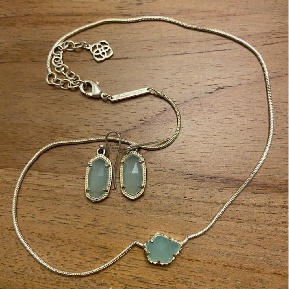 KS chalcedony "Mara" Necklace & "Lee" Earrings set